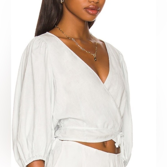 NWT,Young,Fab&Broke, Port Top, Wrap-Around in White, Tie in Front or Back, S - Picture 7 of 15